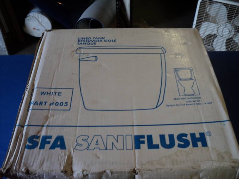 lot 7381 image: SFA Sani-flush lined toilet tank PN 005, white