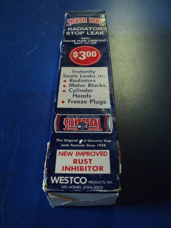 lot 6673 image: (1) box Silver Seal Radiator Stop Leak , contains (20) 34 oz. cans