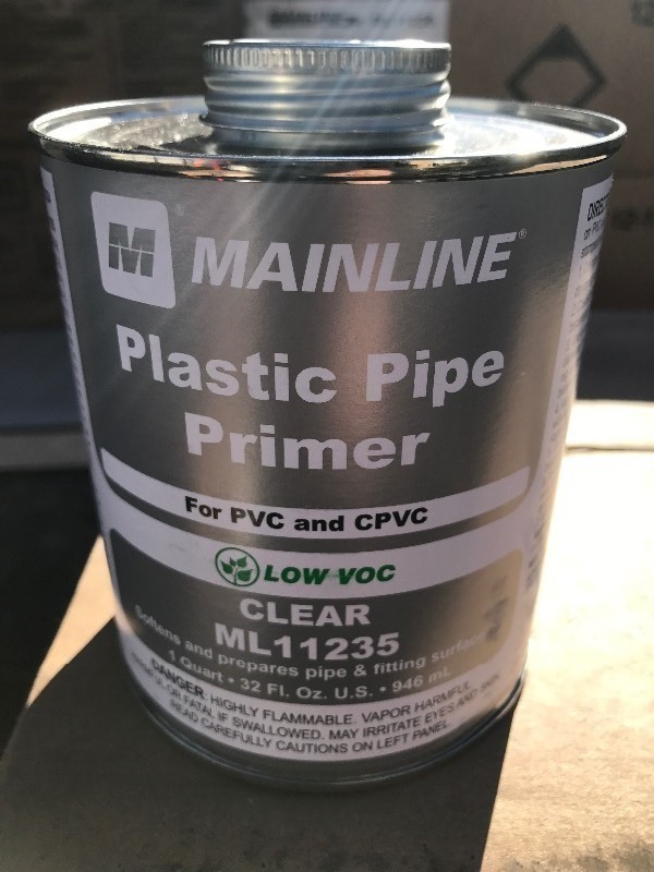 lot 10207 image: Six large cans of PVC plastic pipe primer for PVC and CPVC