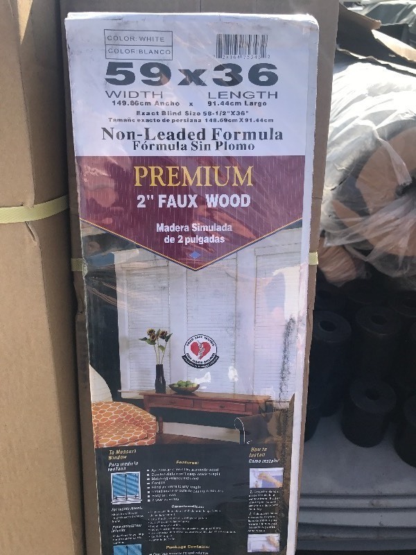 lot 10459 image: New 59x 36 flex wood blinds 2 premium as pictured