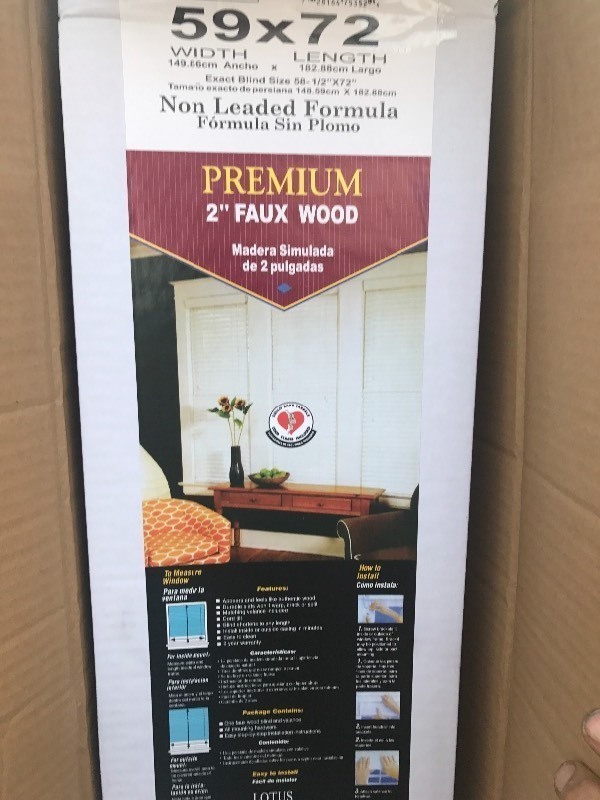 lot 10467 image: New 59x 72 flex wood blinds 2 premium as pictured