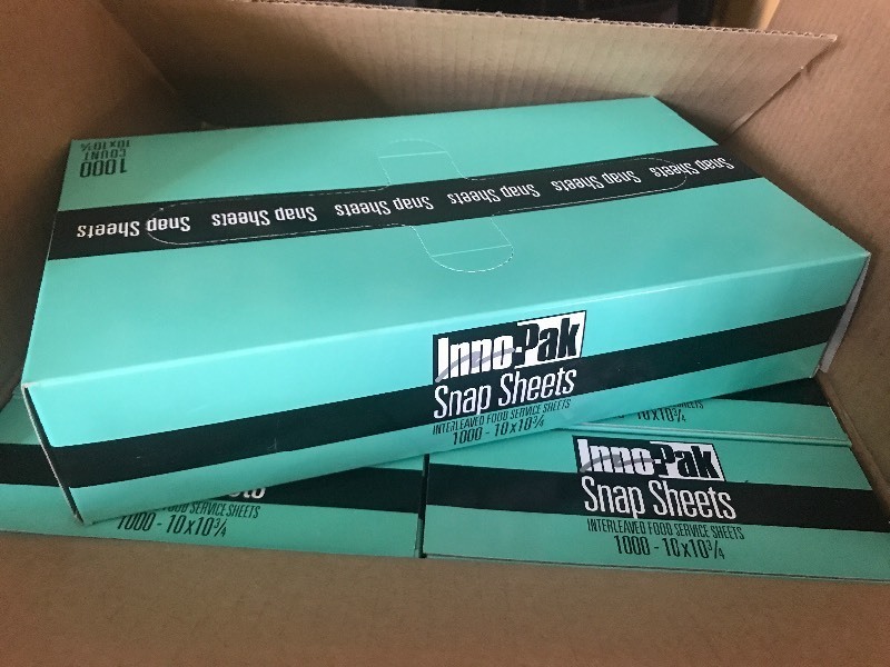 lot 10490 image: Case of 10 boxes of 10 x 10 snap sheets plain great for deli restaurant convenience store donut shop use your imagination as pictured