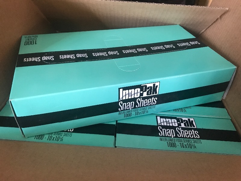 lot 10492 image: Case of 10 boxes of 10 x 10 snap sheets plain great for deli restaurant convenience store donut shop use your imagination as pictured