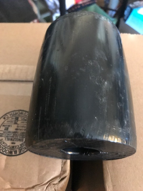 lot 43 image: Set of four new hard rubber rollers great for boat trailer make your own warehouse material handling or use as dark rollers use your imagination
