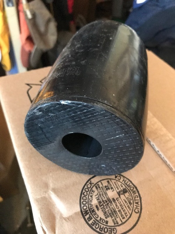 lot 44 image: Set of four new hard rubber rollers great for boat trailer make your own warehouse material handling or use as dark rollers use your imagination