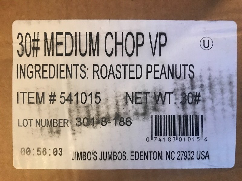 lot 9623 image: Bulk 30 pound box of medium chopped roasted peanuts great for snacking toppings on desserts make your own peanut butter lots of chopped peanuts