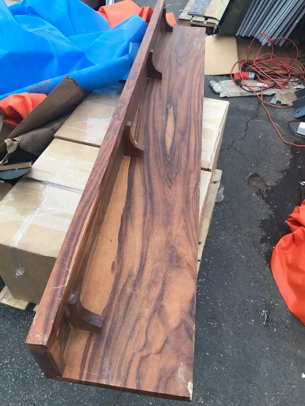 lot 89 image: 7 Very nice have easy unique wooden shelves not sure what style would very beautiful heavy duty would make great fireplace mantle can cut down to any size