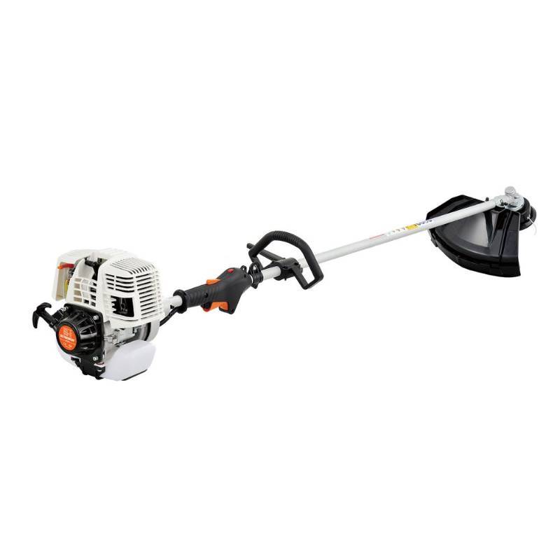 lot 317 image: Sunseeker 31 cc Gas 4-Cycle 2-in-1 Straight Shaft Grass Trimmer with Brush Cutter Blade and Bonus Harness