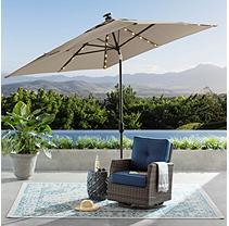 lot 353 image: 8ft x10ft Auto Tilt Umbrella with LED Light- Cast Ash