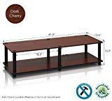 lot 358 image: Furinno 11175DC(BK)BK Just No Tools Dark Cherry Wide Television Stand with Black Tube