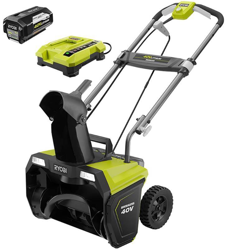 lot 380 image: RYOBI 20 in. 40-Volt Brushless Cordless Electric Snow Blower with 5.0 Ah Battery and Charger Included