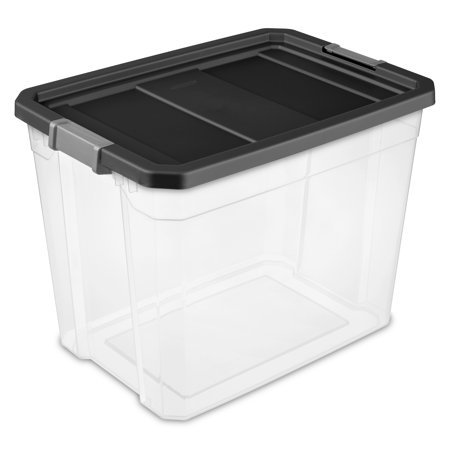 lot 371 image: Sterilite 27 gal Stacker Box, Black