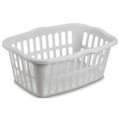 lot 315 image: Sterilite 1.5 Bushel Ultra Rectangle Laundry Basket- White, Set of 4