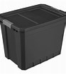 lot 325 image: Sterilite 27 gal Stacker Tote, Black 4 pack