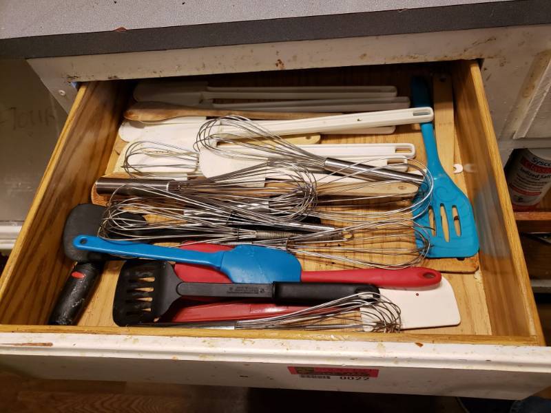 lot 22 image: Various Wisks, Rubber Spatulas, and More