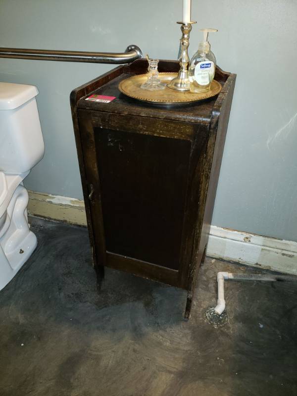 lot 35 image: Antique Cabinet with Various items