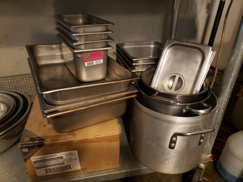 lot 42 image: Various Inset Pans and Cooking Pots.