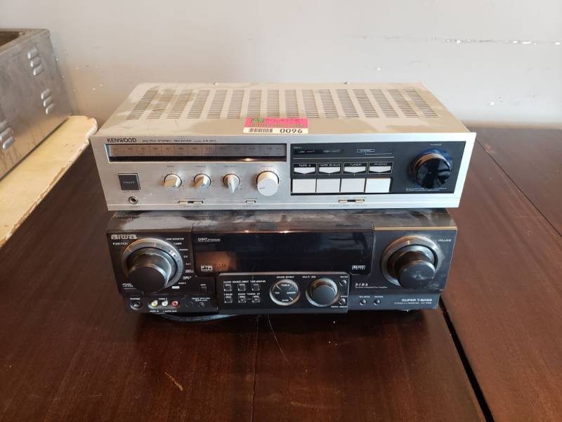 lot 96 image: Kenwood Stereo Receiver model-KR-910 and Aiwa Digital Signal Processor Model- AV-D58