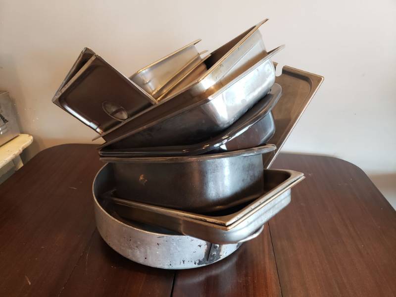 lot 98 image: Various Pots and Pans including Inset pans