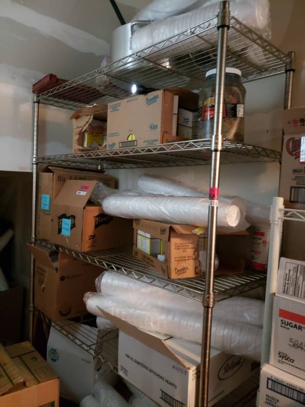 lot 167 image: Stainless Steel Shelfteck Kitchen Rack on Wheels