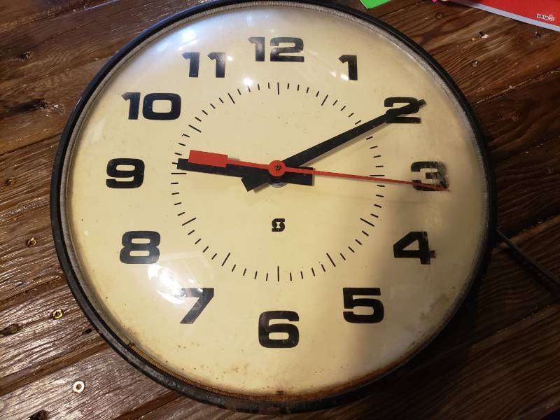 lot 9103 image: Vintage wall mount school clock