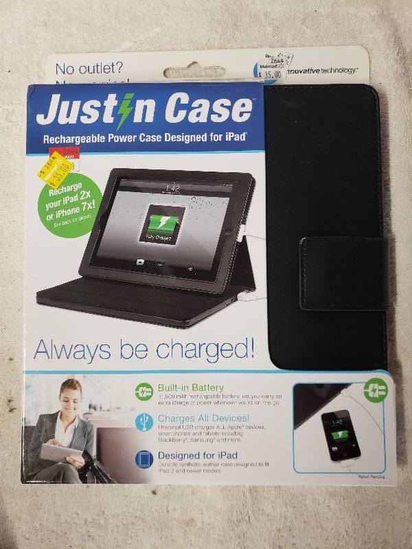 lot 10305 image: 2 Just in Case iPad Rechargable CaseCover. NIB