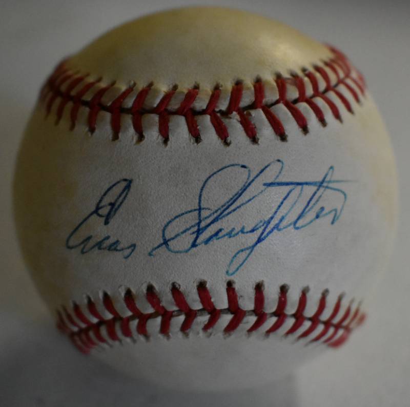 lot 1233 image: Enos Slaughter Autographed Rawlings Official American League Baseball w JSA COA