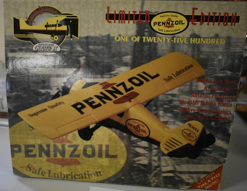 1997 Gearbox Pennzoil Stinson Detroiter Airplane Die-cast Replica