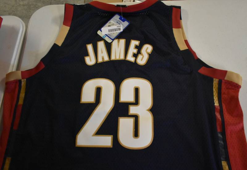 lot 1040 image: LeBron James Brand New Adidas Cleveland Cavaliers Road Jersey #23 With Tags SIze XX-Large