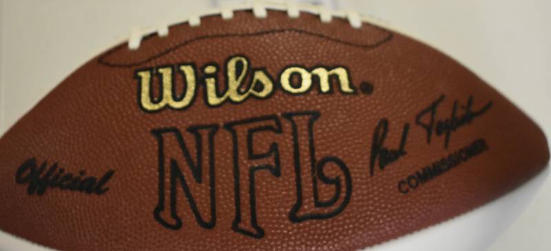 lot 1046 image: Official NFL Wilson White Panel Football With Facsimile Joe Montana Signature
