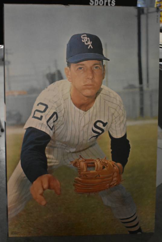 lot 1027 image: Original Vintage 1968 Sports Illustrated Joe Horlen Chicago White Sox Full Sized Poster 24 in x 36 in - Dry Mounted on Foam Board Ready for Framing