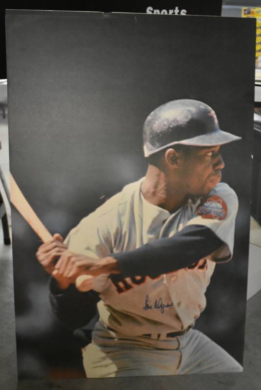 lot 1028 image: Signed Original Vintage 1968 Sports Illustrated Jim Wynn Houston Colt 45s Full Sized Poster 24 in x 36 in - Dry Mounted on Foam Board Ready for Framing