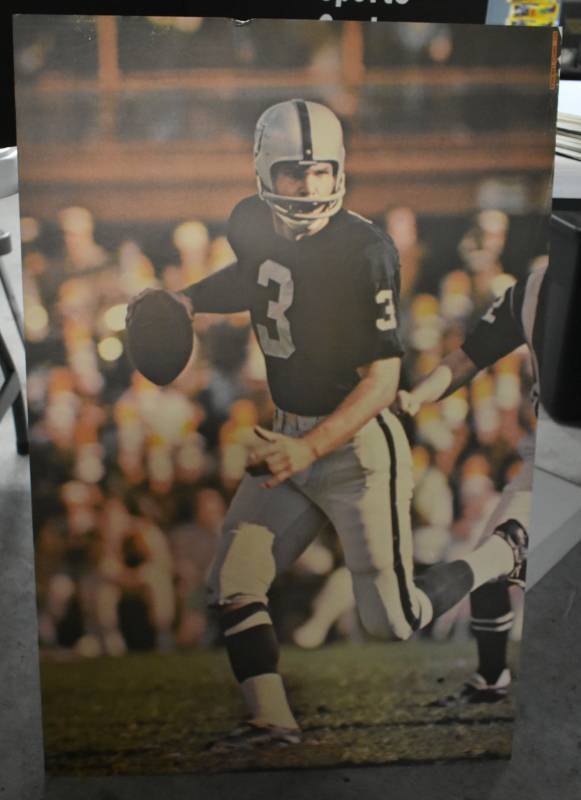 lot 1029C image: Original Vintage 1969 Sports Illustrated Daryl Lamonica Los Angeles Raiders Full Sized Poster 24 in x 36 in - Dry Mounted on Foam Board Ready for Framing