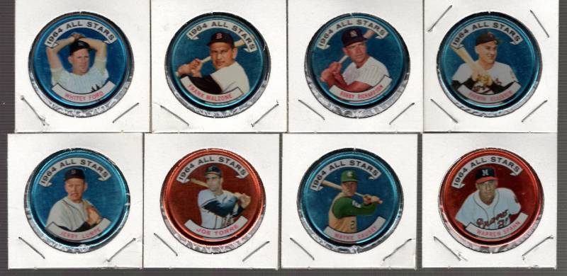lot 1212 image: 1964 Topps Coin Baseball Lot of 8 w Harmon Killebrew & Whitey Ford