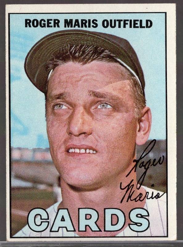 lot 1202 image: 1967 Topps Roger Maris #45 Vintage St. Louis Cardinals Baseball Card