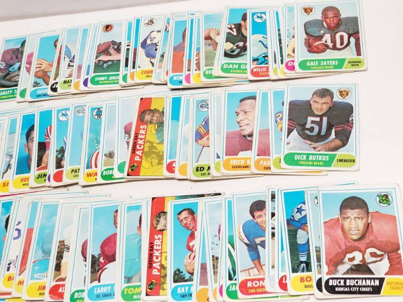 lot 1216 image: 1968 Topps Vintage Football Card Lot of 75 w Gale Sayers & Dick Butkus