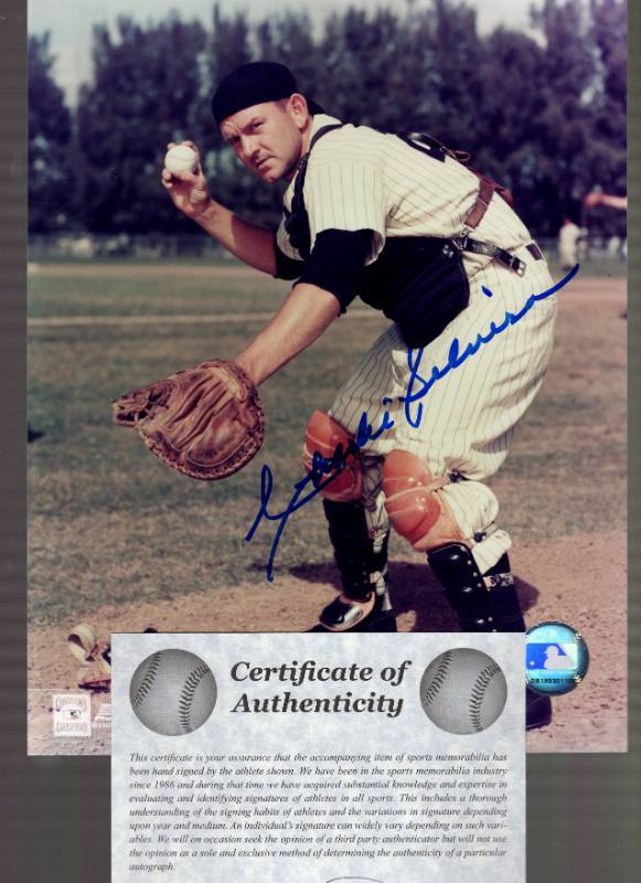 lot 1240 image: Charlie Silvera Autographed 8x10 Photo New York Yankees w COA