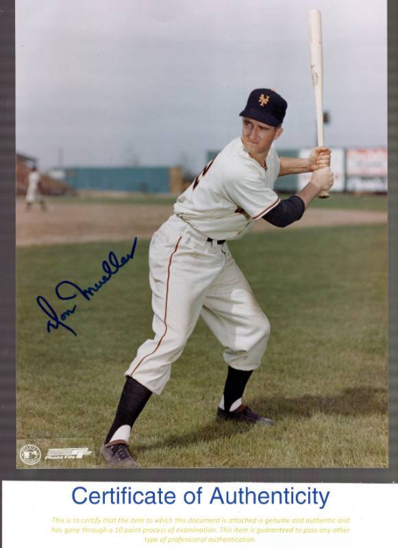 lot 1244 image: Don Mueller Autographed 8x10 Photo New York Giants w COA