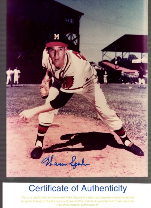 lot 1246 image: Warren Spahn Autographed 8x10 Photo Milwaukee Braves w COA