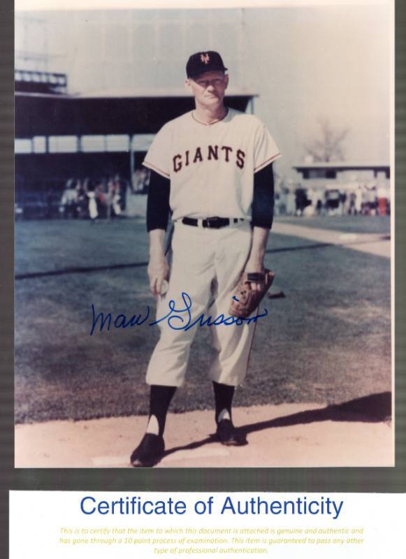 lot 1259 image: Marv Grissom Autographed 8x10 Photo New York Giants w COA