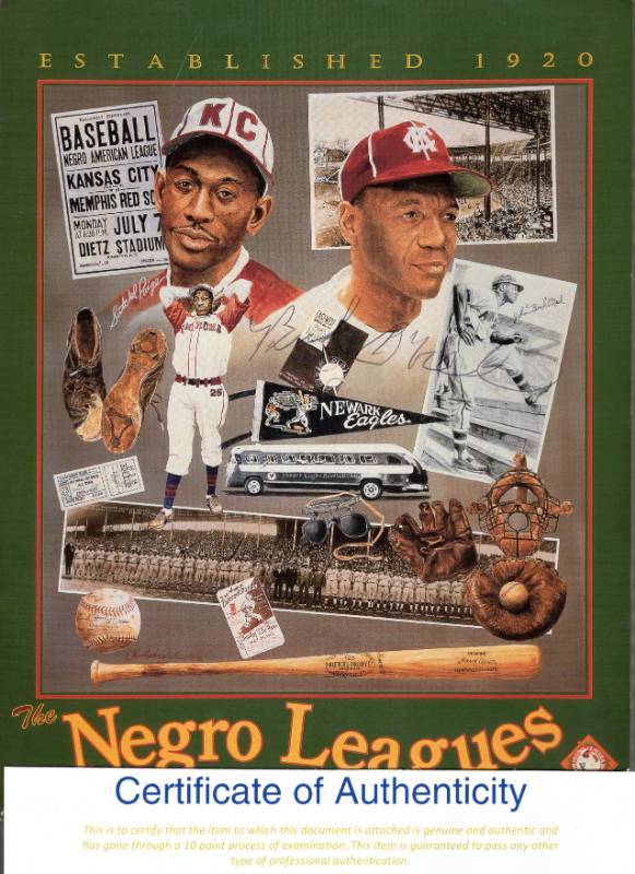 lot 1265 image: Buck ONeil Autographed Negro League Baseball Museum 8x10 Card w COA