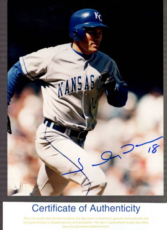 lot 1267 image: Johnny Damon Autographed 8x10 Photo Kansas City Royals w COA