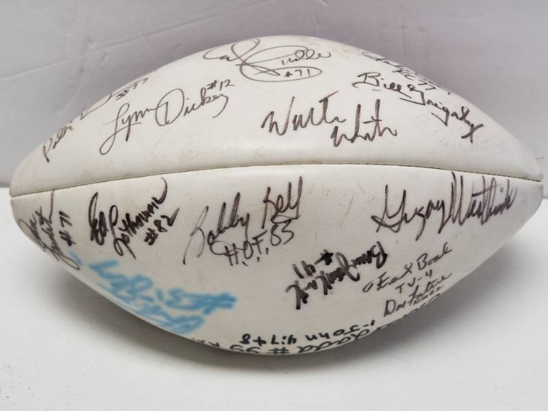 lot 1283 image: Kansas City Chiefs Autographed Wilson Official NFL Football w Bobby Bell Ed Budde Ernie Ladd Bill Grigsby