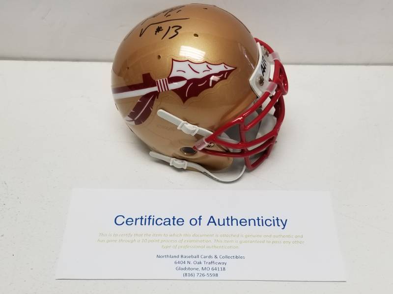 lot 1285 image: Marvin Snoop Minnis Autographed Florida State NCAA Schutt Mini Helmet w COA