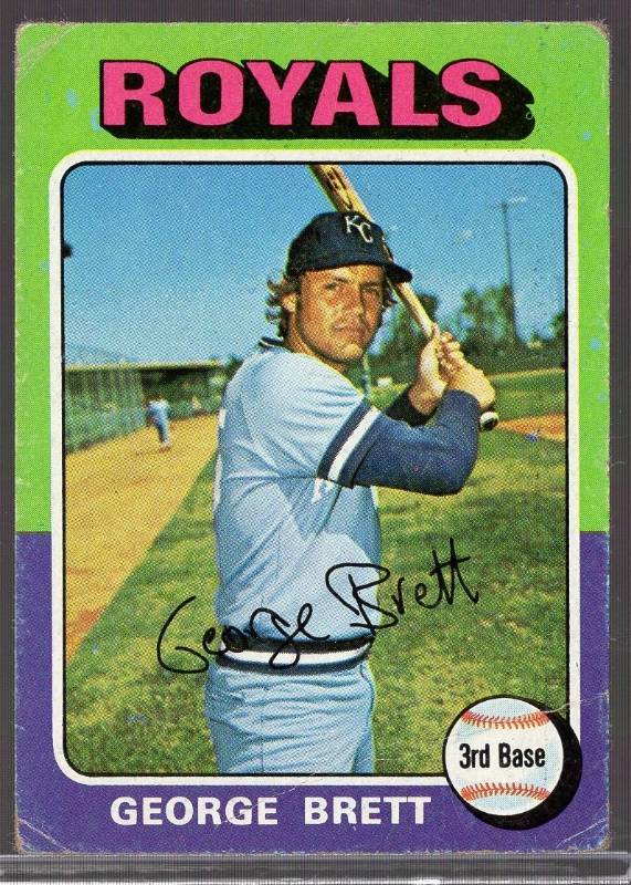 lot 1290 image: 1975 Topps George Brett #228 Rookie Card Kansas City Royals HOF