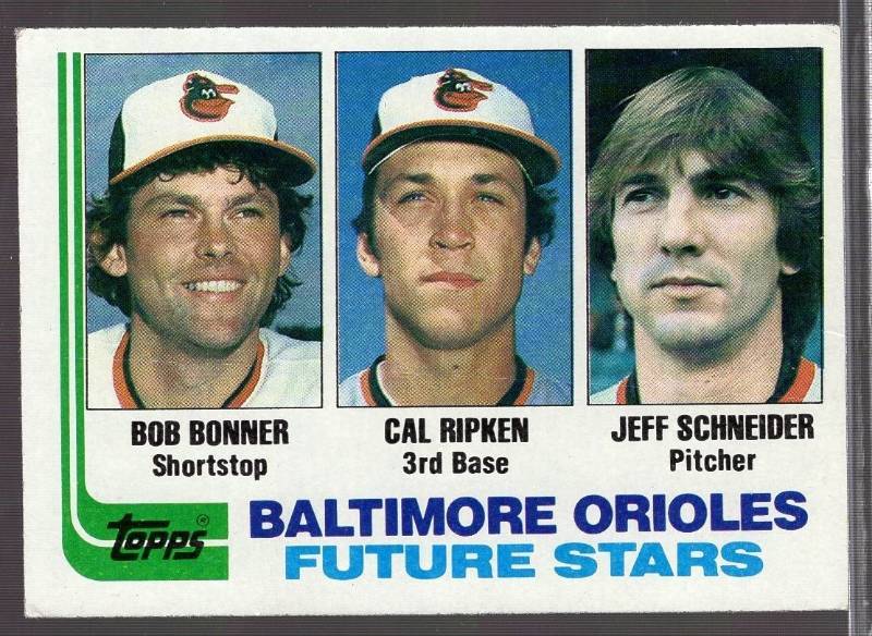 lot 1291 image: 1982 Topps Cal Ripken Jr. #21 Rookie Card Baltimore Orioles Iron Man HOFer