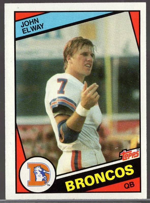 lot 1300 image: 1984 Topps John Elway #63 Rookie Card Denver Broncos HOFer
