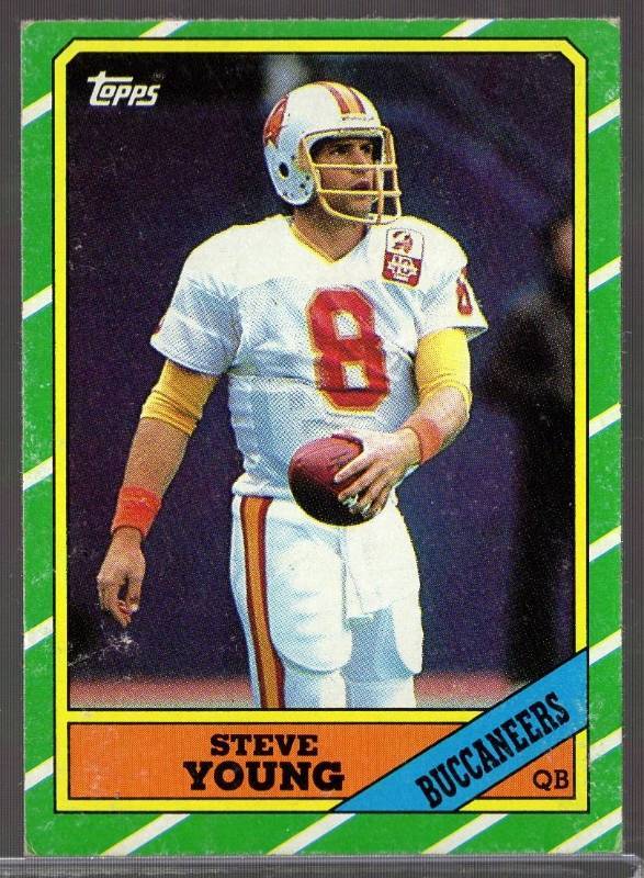 lot 1302 image: 1986 Topps Steve Young #374 Rookie Card San Francisco 49ers HOFer