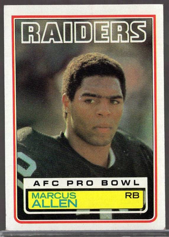 lot 1303 image: 1983 Topps Marcus Allen #294 Rookie Card Oakland Raiders HOFer