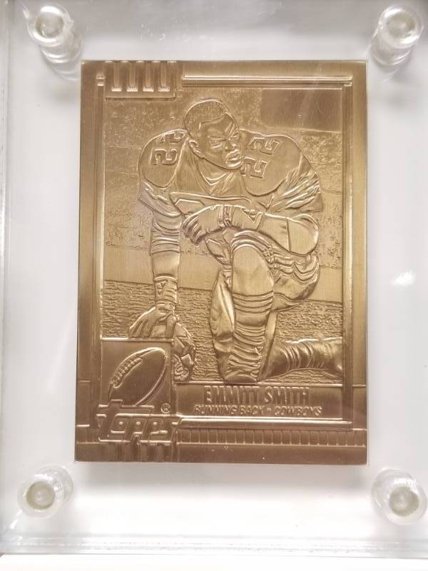 lot 1308 image: 1990 Topps Traded Emmitt Smith #27T Limited Edition Bronze Rookie Card 2500 Cowboys